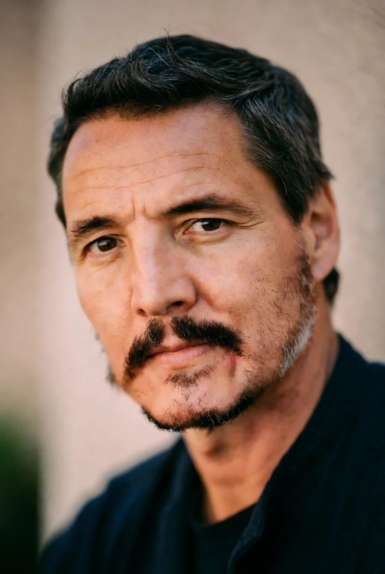 Pedro Pascal portrait - speaking openly about anxiety, mental health awareness