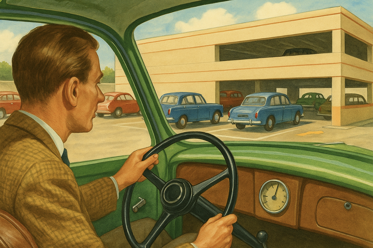 Image shows an image of a man driving