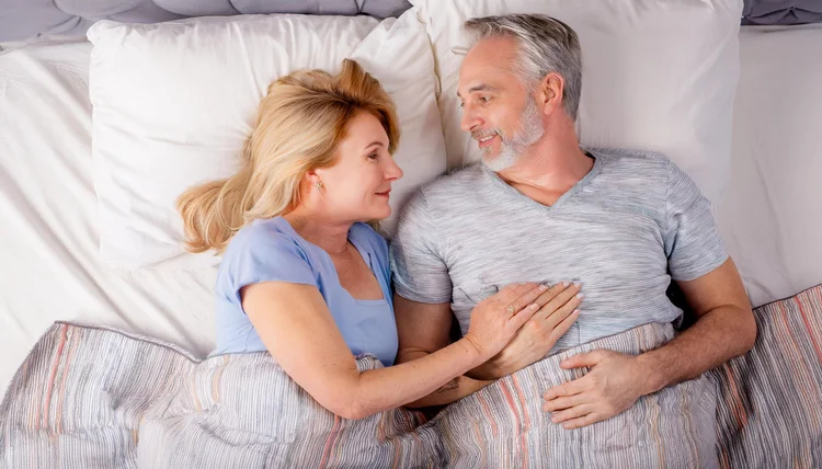 Couple relaxed together, reconnecting after intimacy difficulties
