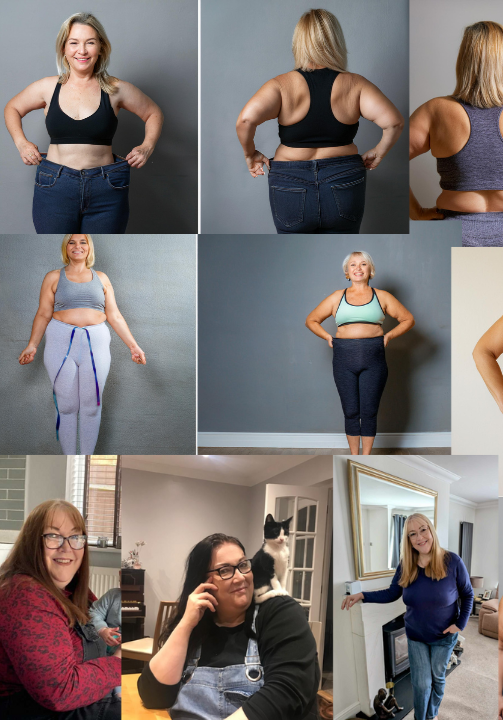 A woman who has reached her goal weight after weight loss hypnotherapy