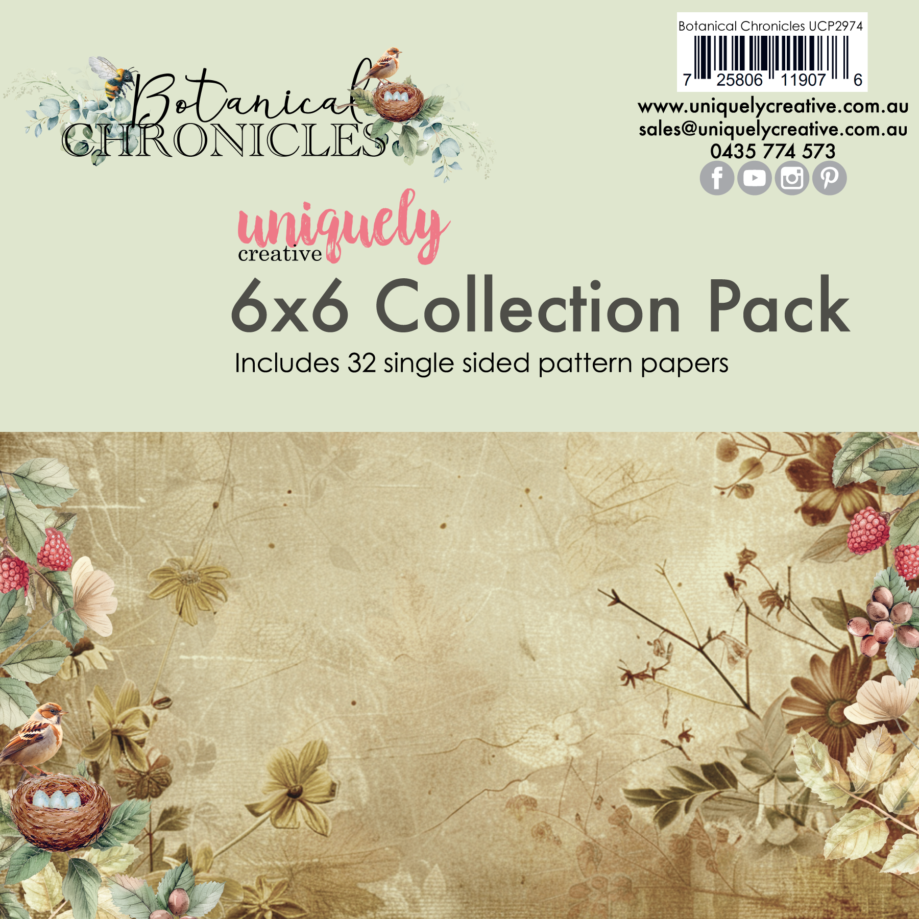 Uniquely Creative - Botanical Chronicles - 6 x 6 Collection Pack - UCP2974