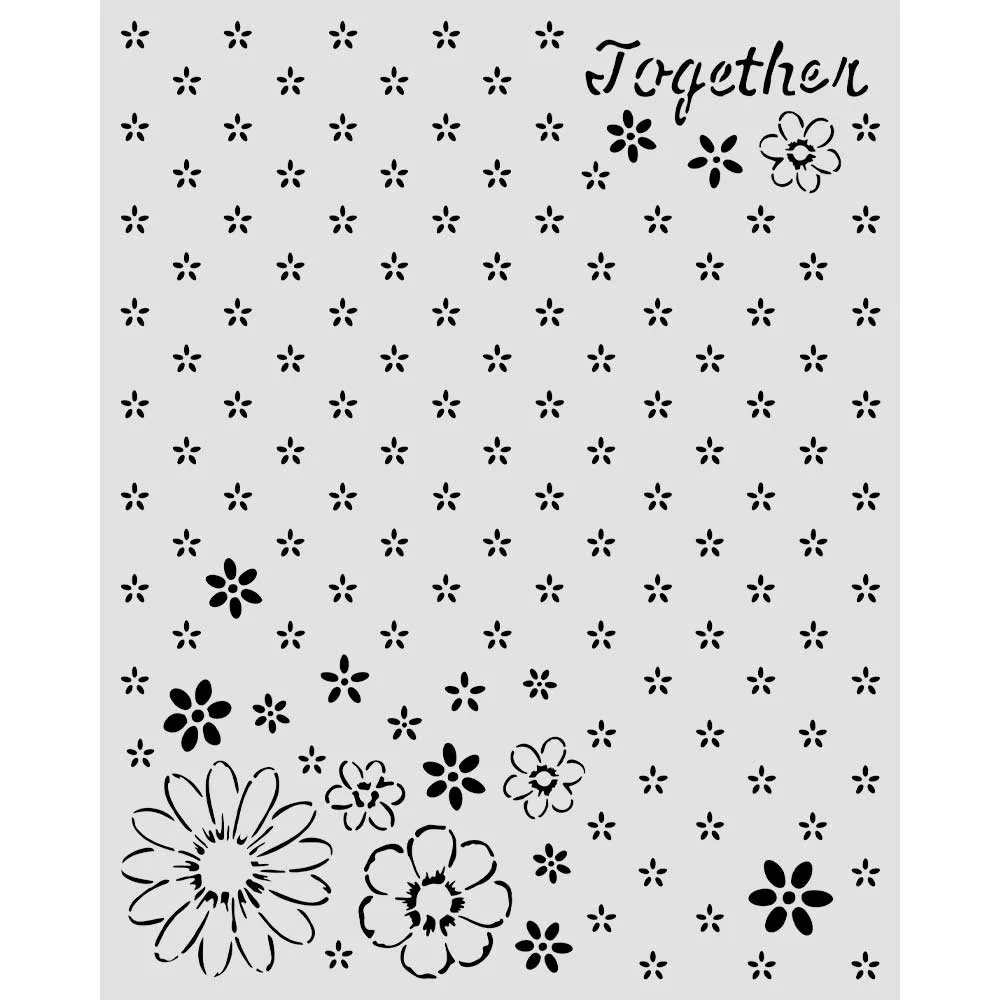 Stamperia - Cozy Family - 20 x 25cm Stencil - Together Pattern - KSTD223