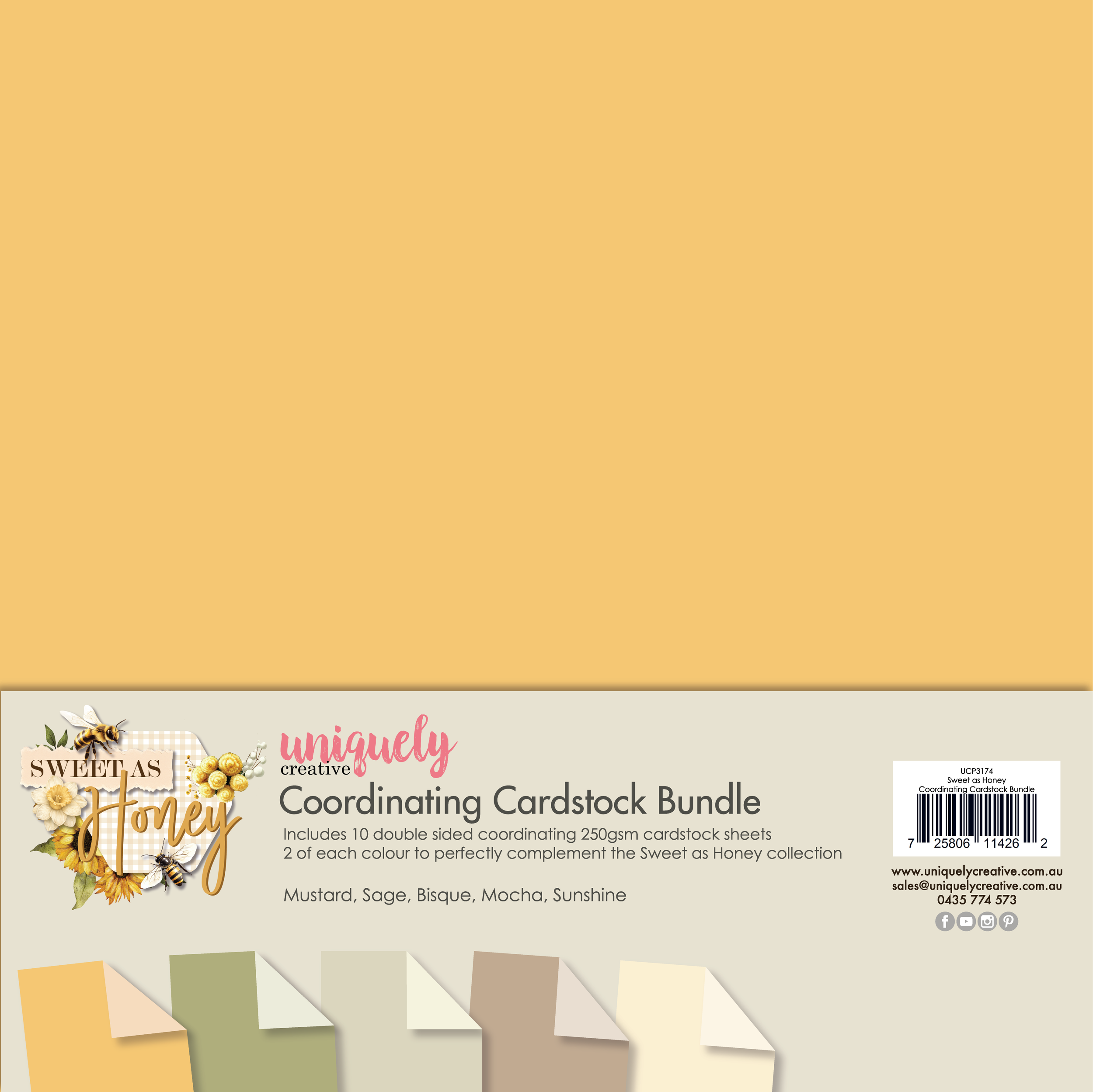 Uniquely Creative - Sweet as Honey - Coordinating Cardstock Bundle - UCP3174