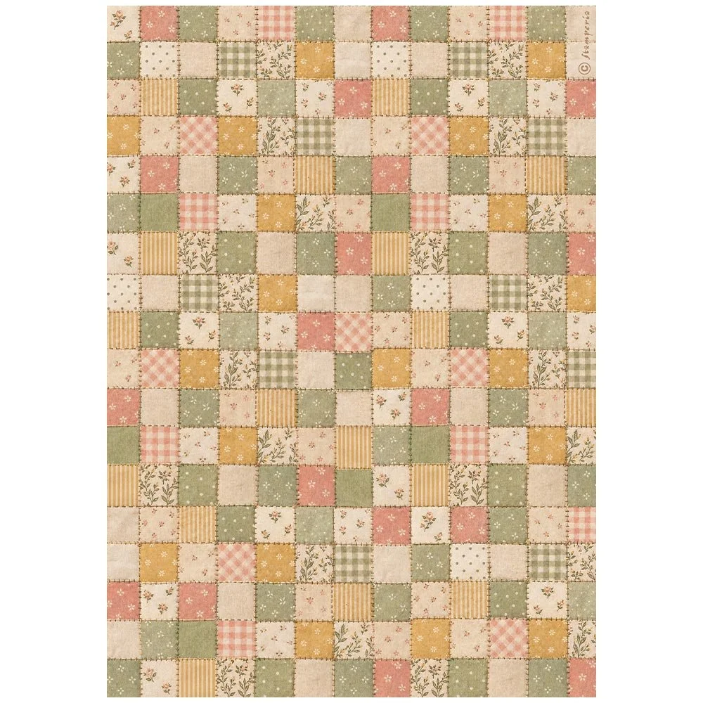 Stamperia - Cozy Family - A4 Rice Paper - Fabric - DFSA41167