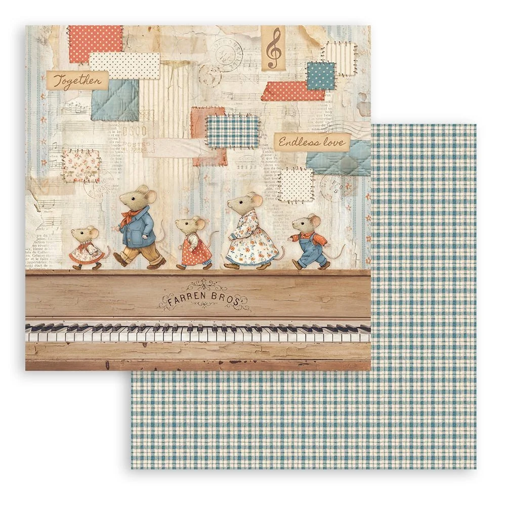 Stamperia - Family - Scrapbooking Paper - Piano - SBB1118