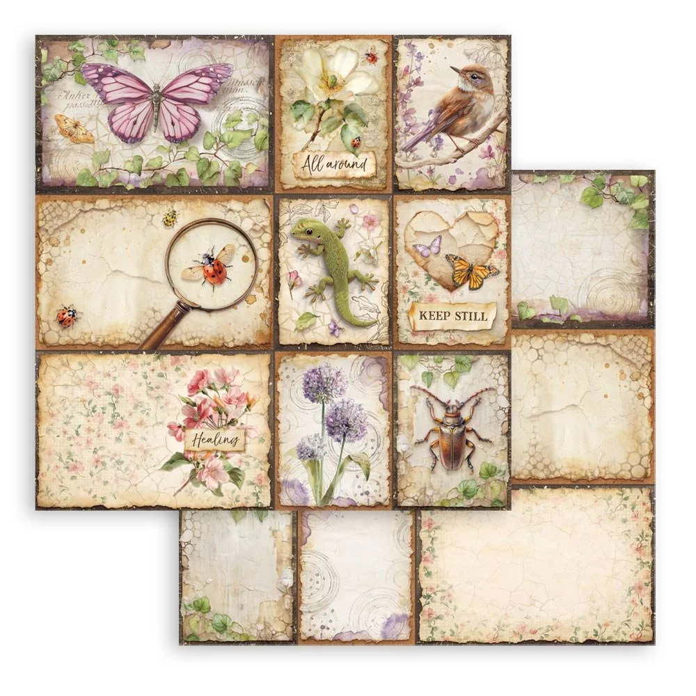 Stamperia - All Around - Scrapbooking Paper - Mixed Tags - SBB1150