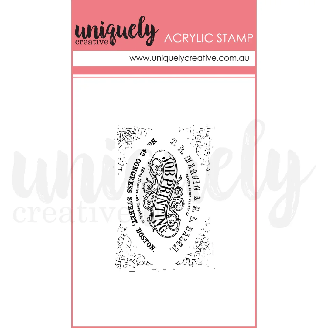 Uniquely Creative - Vintage Printer Mark Making Mini Stamp - Acrylic Stamp - UC1920