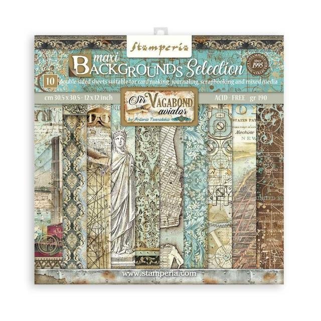 Stamperia Sweet Winter Background Collection 12x12 Scrapbooking Paper Pad  Double Sided Paper 12 X 12 Inch Acid Free Paper SBBL124 