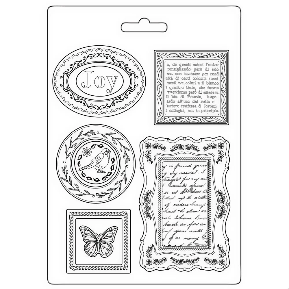 Stamperia Soft Mould A5 - Passion Patchwork Musica, Bianco - Stampo Morbido Per Creare Decorazioni 3D Con Argilla, Pasta, Resina