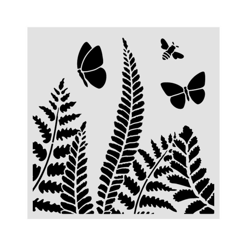 Stamperia - Daisy Art - Stencil - 18 x 18cm - Fern - KSTDQ131