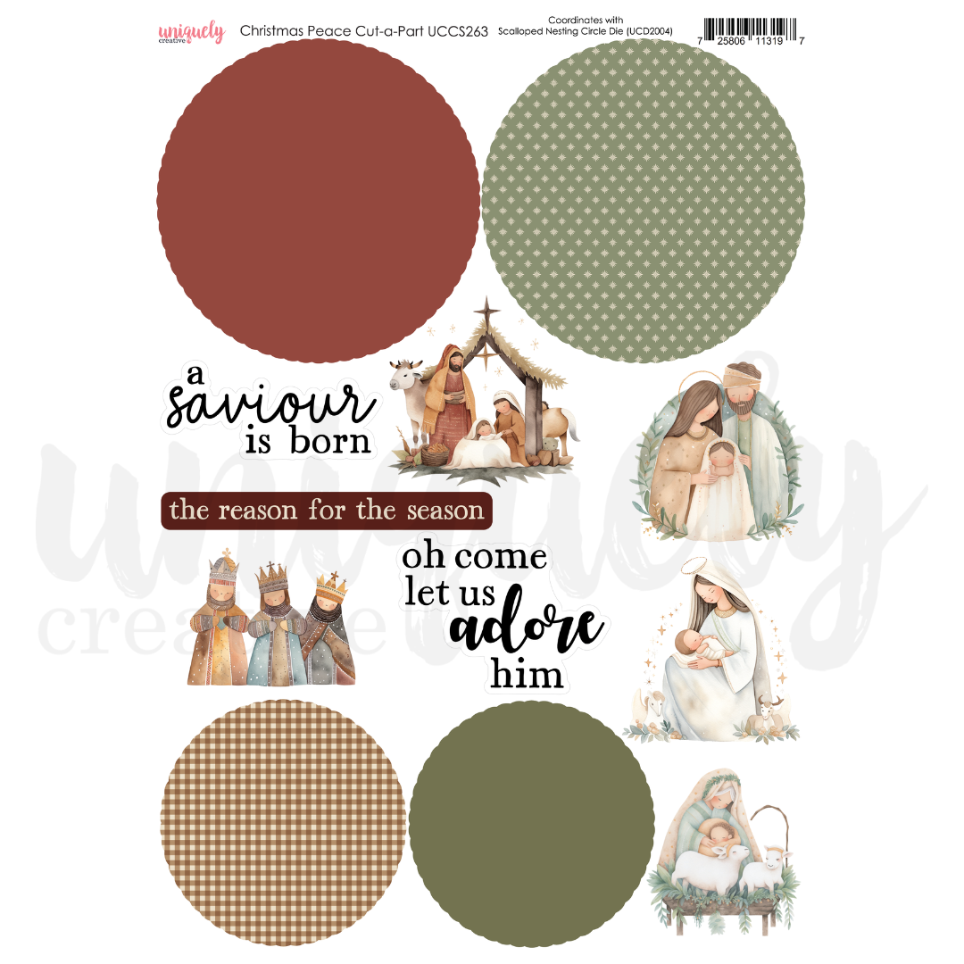 Uniquely Creative - Christmas Peace - Cut-a-Part Sheet - UCCS263