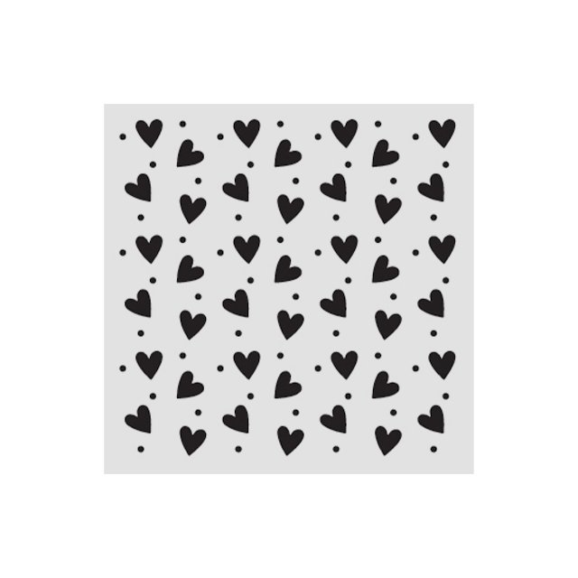 Stamperia - Family - 12 x 12cm Stencil - Heart Texture - KSTDS68