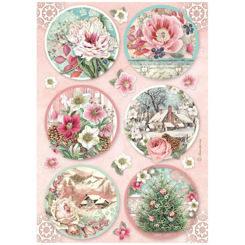 Stamperia - Winter Magic- A4 Rice Paper - Rounds - DFSA41136
