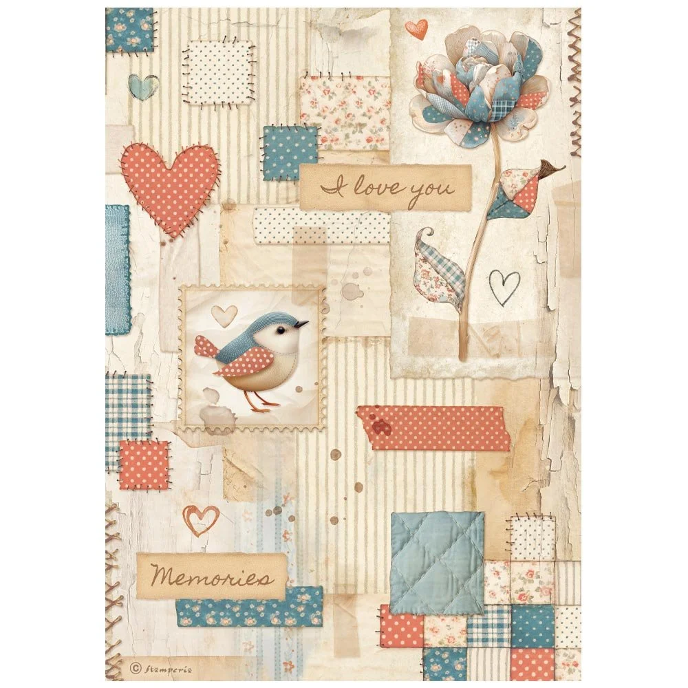 Stamperia - Family - A4 Rice Paper - Patchwork - DFSA41087