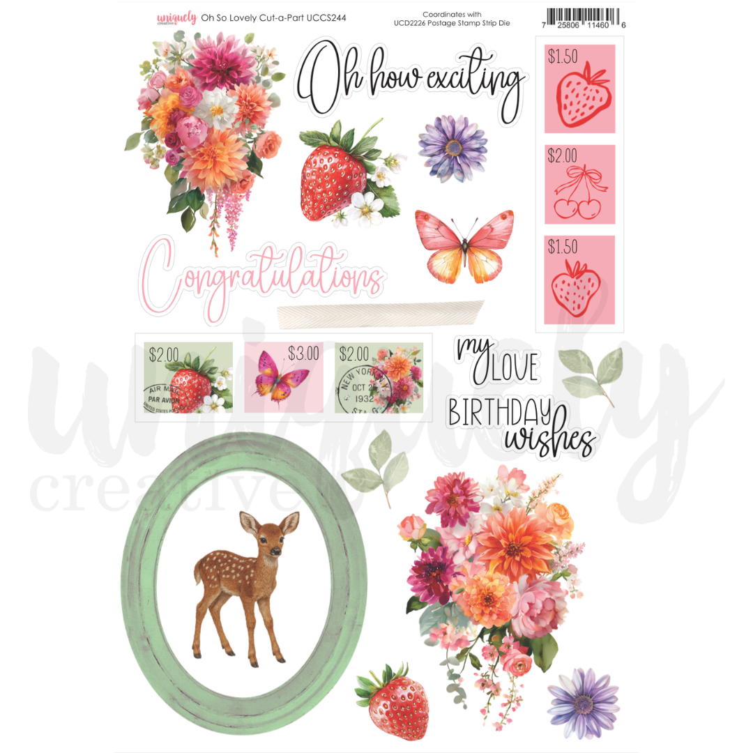 Uniquely Creative - Oh So Lovely - Cut-a-Part Sheet - UCCS244