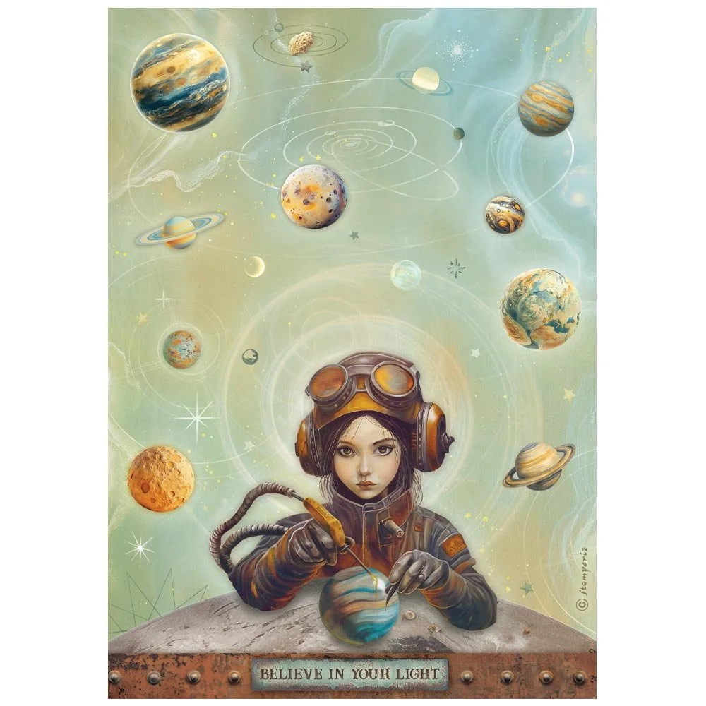 Stamperia - A New Beginning - A4 Rice Paper - Believe in Your Light - DFSA41107