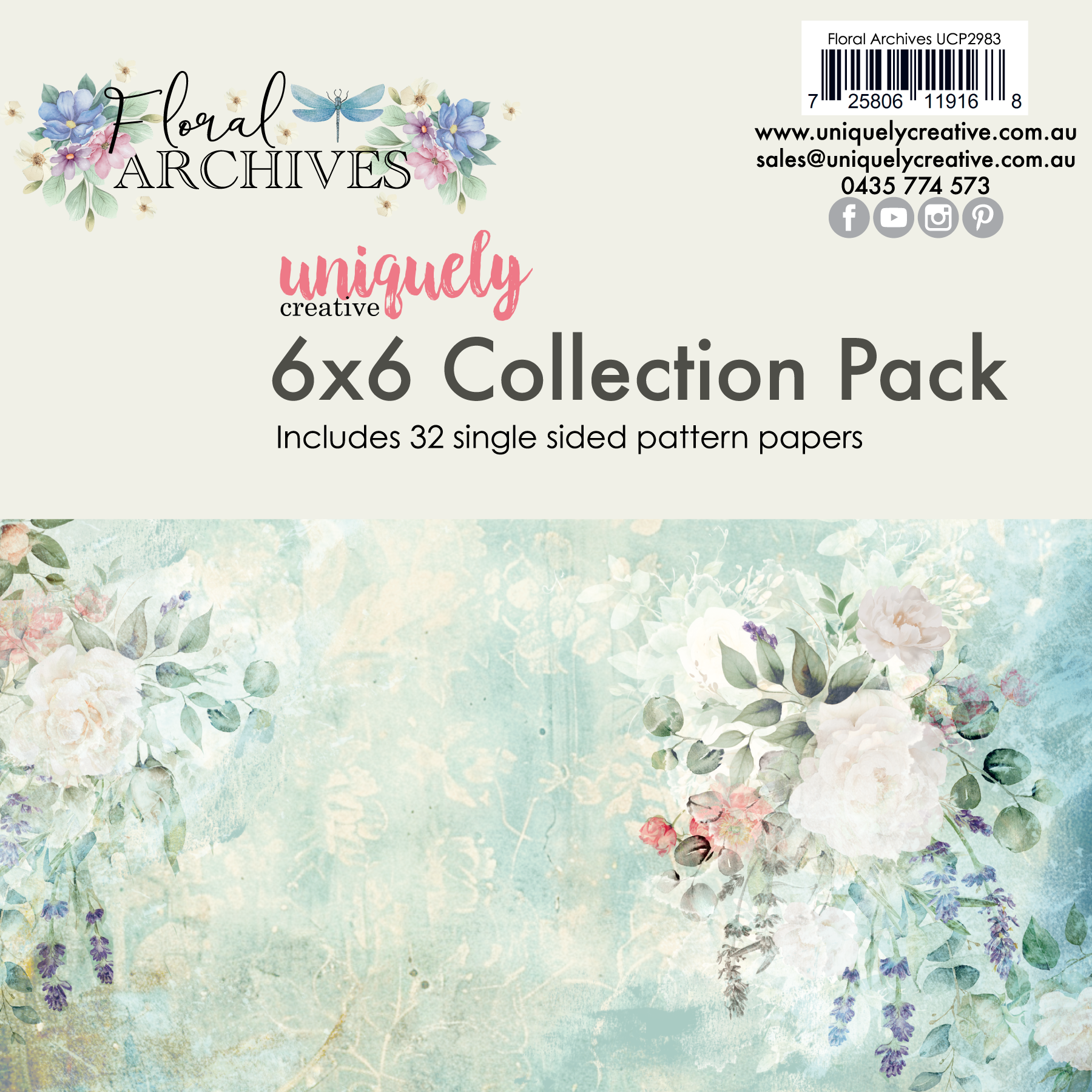 Uniquely Creative - Floral Archives - 6 x 6 Collection Pack - UCP2983