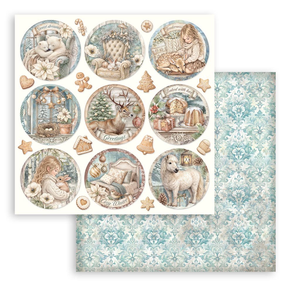 Stamperia - White Christmas - Scrapbooking Paper - Rounds - SBB1160