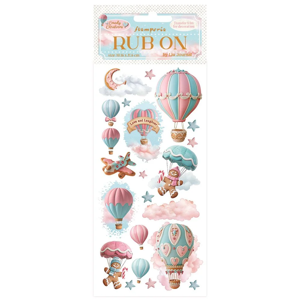 Stamperia - Candy Christmas - Rub ons - Air Balloons - DFLRB172