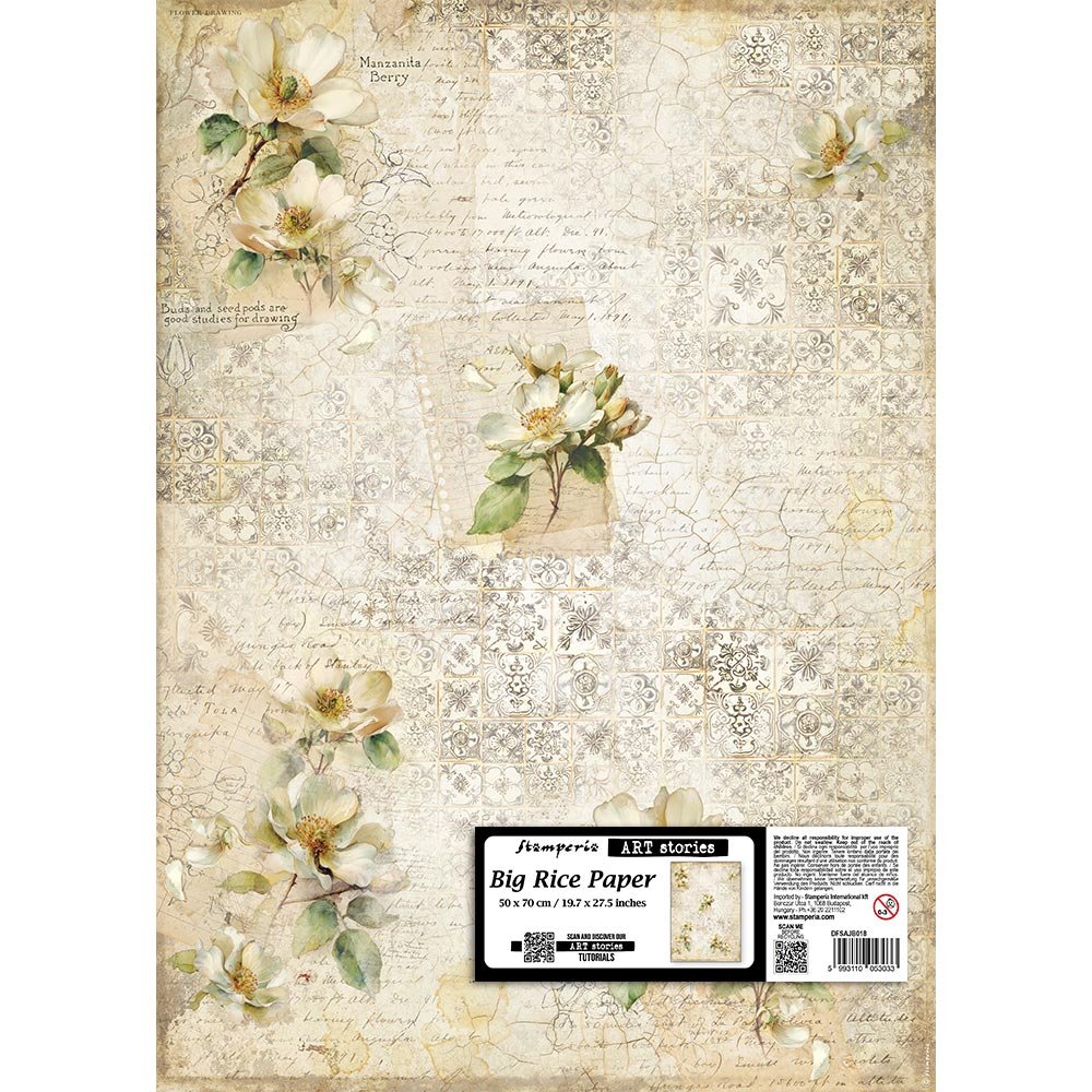 Stamperia - All Around - Rice Paper - 50 x 70cm - Camellia - DFSAJB018