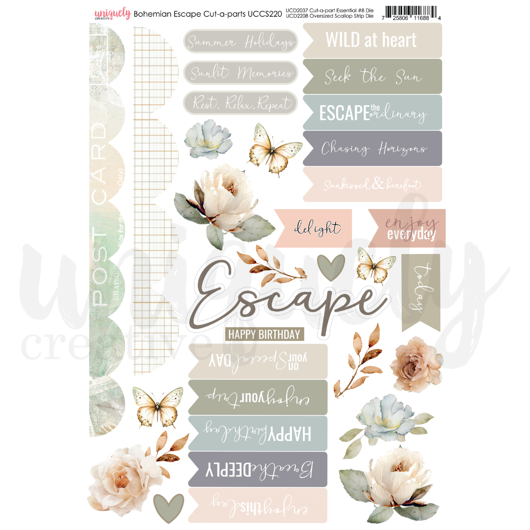 Uniquely Creative - Bohemian Escape - Cut-a-Part Sheet - UCCS220