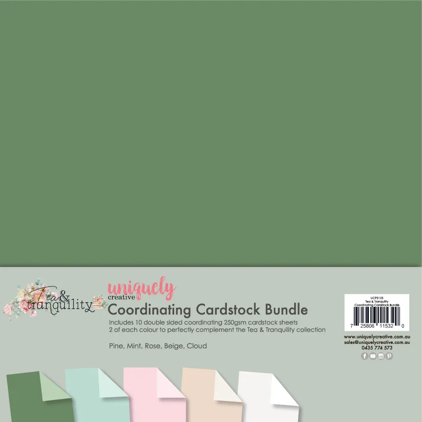 Uniquely Creative - Tea & Tranquility - Coordinating Cardstock Bundle - UCP3123