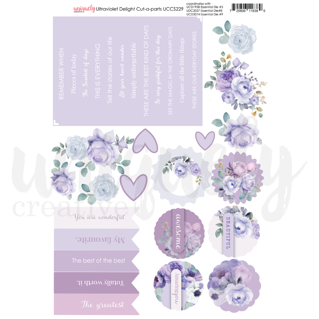 Uniquely Creative - Ultraviolet Delight - Cut-a-Part Sheet - UCCS229