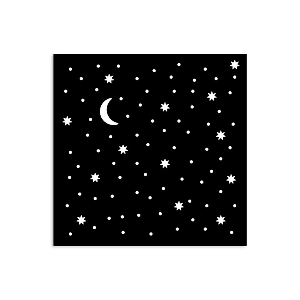 Stamperia - Alice in Christmas - Stencil - 12 x 12cm - Stars & Moon - KSTDS57