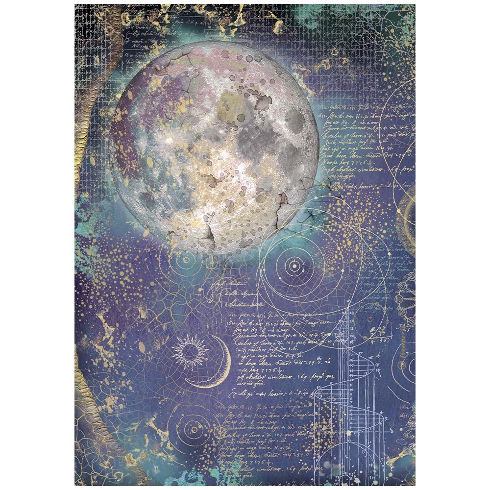 Stamperia - Cosmos - A4 Rice Paper - Moon - DFSA41151