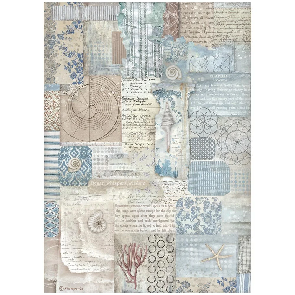 PRE-ORDER: Stamperia - Silent Sea - A4 Rice Paper - Texture - DFSA41027