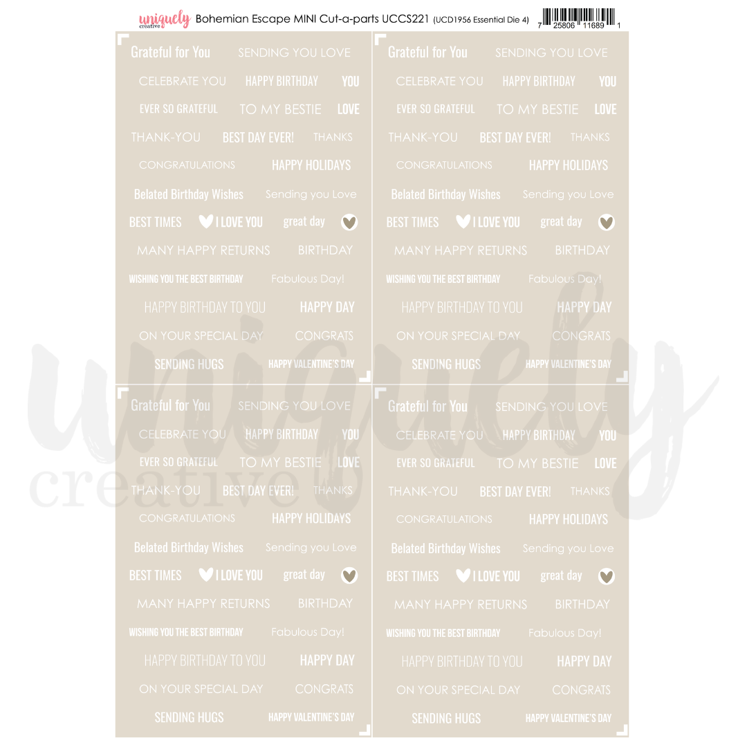 Uniquely Creative - Bohemian Escape - Cut-a-Part Sheet Mini - UCCS221