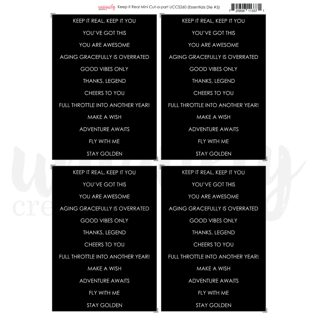 Uniquely Creative - Wings & Wheels - Keep it Real - Cut-a-Part Sheet Mini - UCCS260
