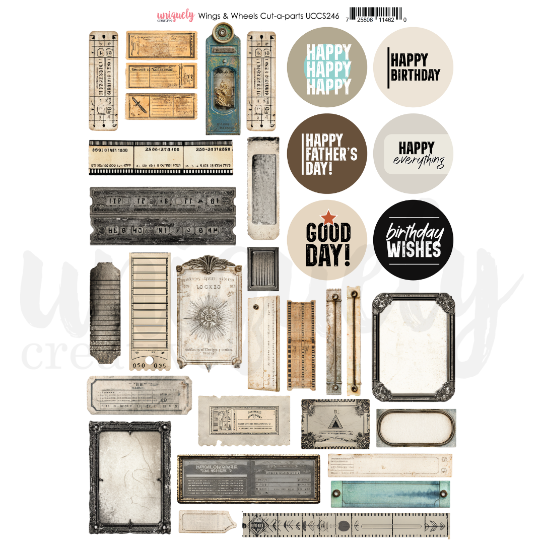 Uniquely Creative - Wings & Wheels - Cut-a-Part Sheet - UCCS246