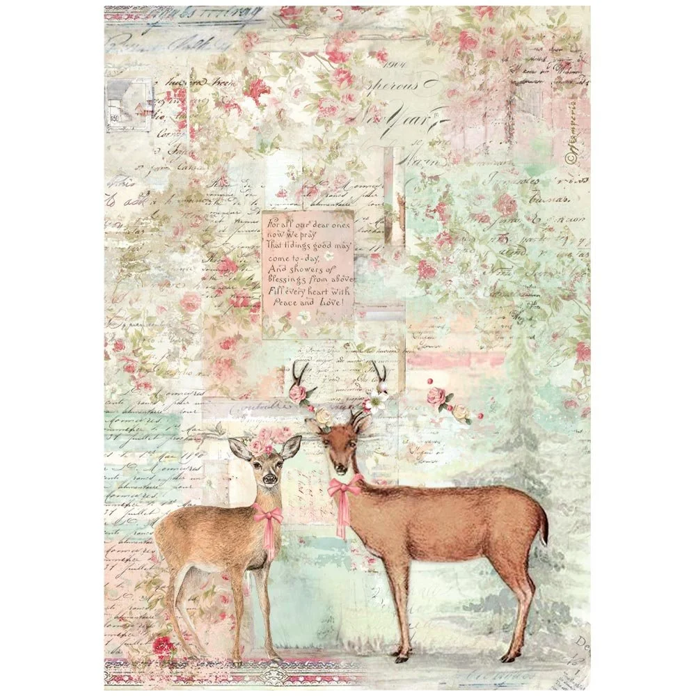 Stamperia - Winter Magic- A4 Rice Paper - Deer - DFSA41133