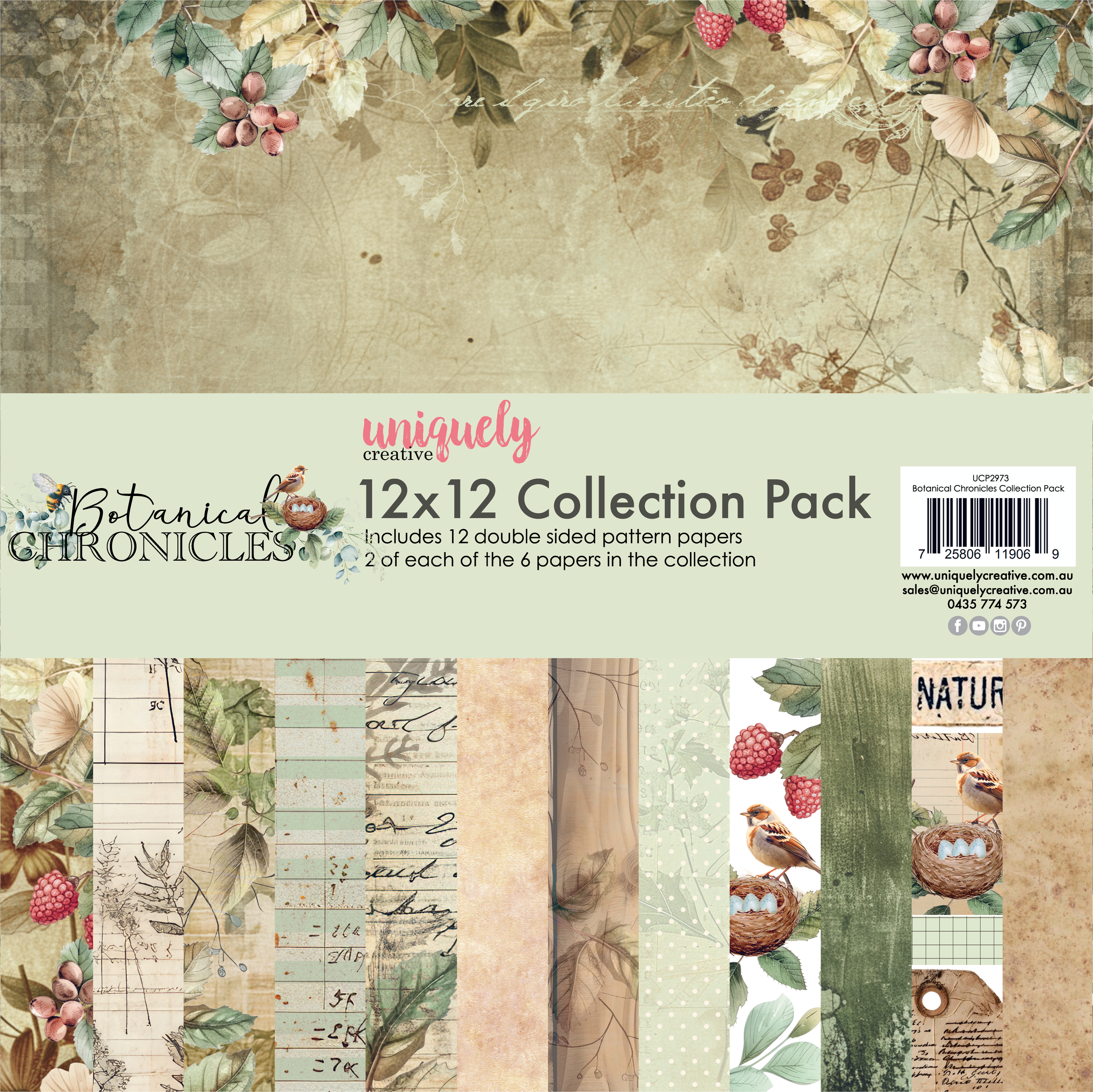 Uniquely Creative - Botanical Chronicles - 12 x 12 Collection Pack - UCP2973