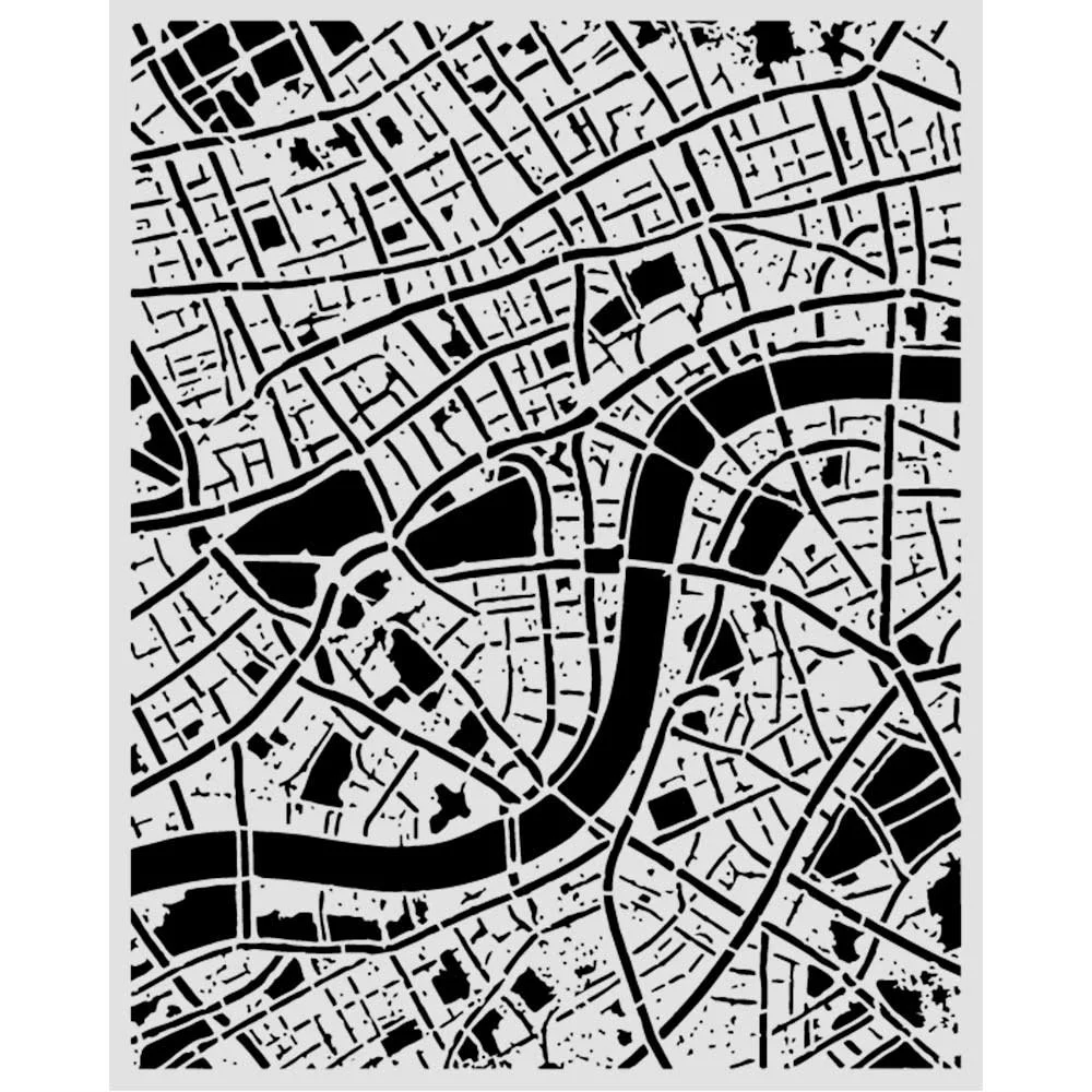 Stamperia - Our Way - 20 x 25cm Stencil - Street Map - KSTD225