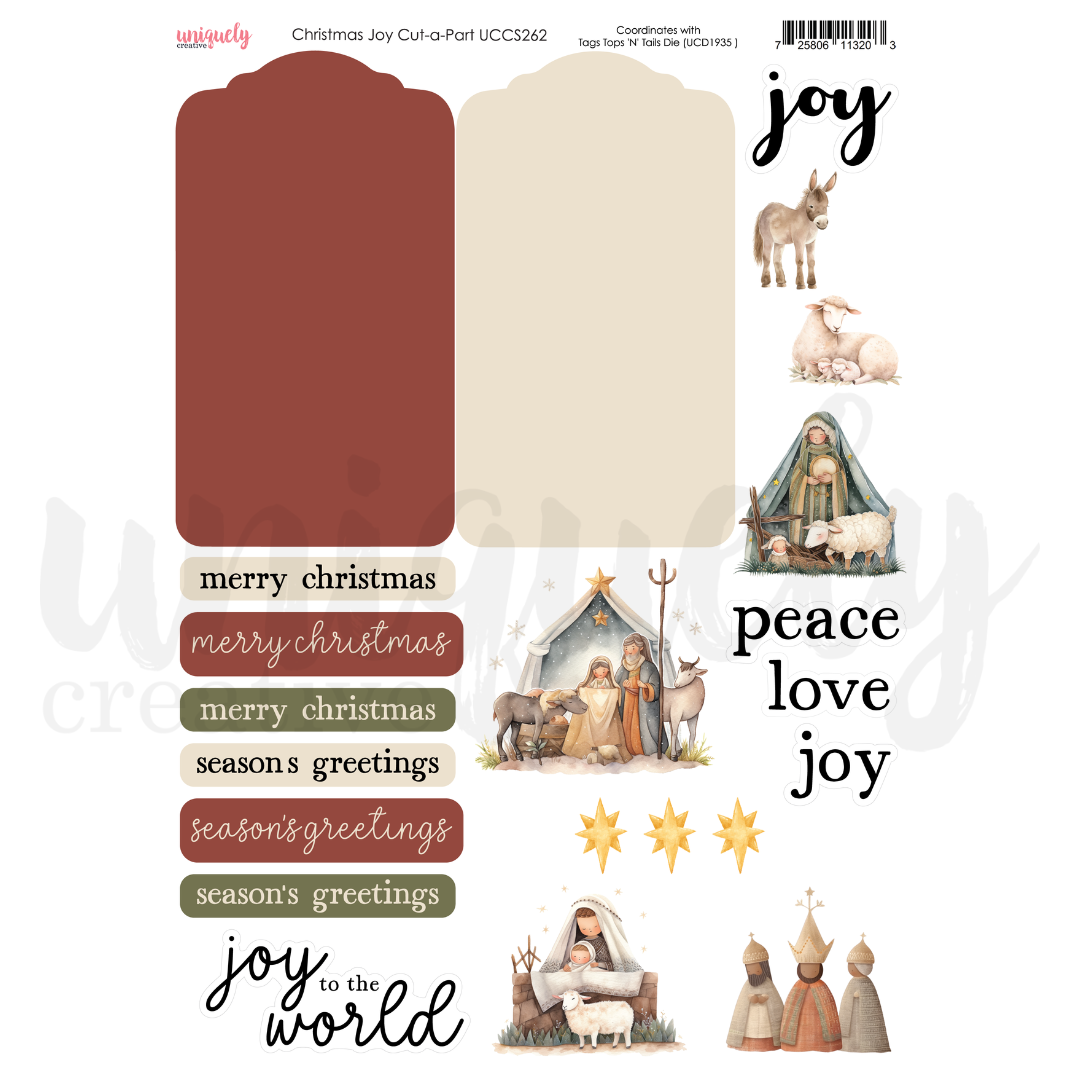 Uniquely Creative - Christmas Joy - Cut-a-Part Sheet - UCCS262