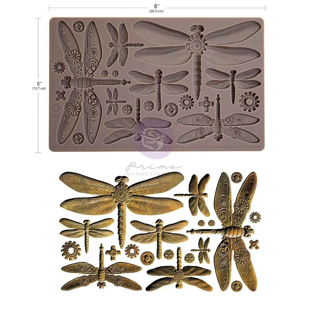 Prima - Finnabair Decor Moulds -Machine Dragonflies - 5" x 8" x 8mm