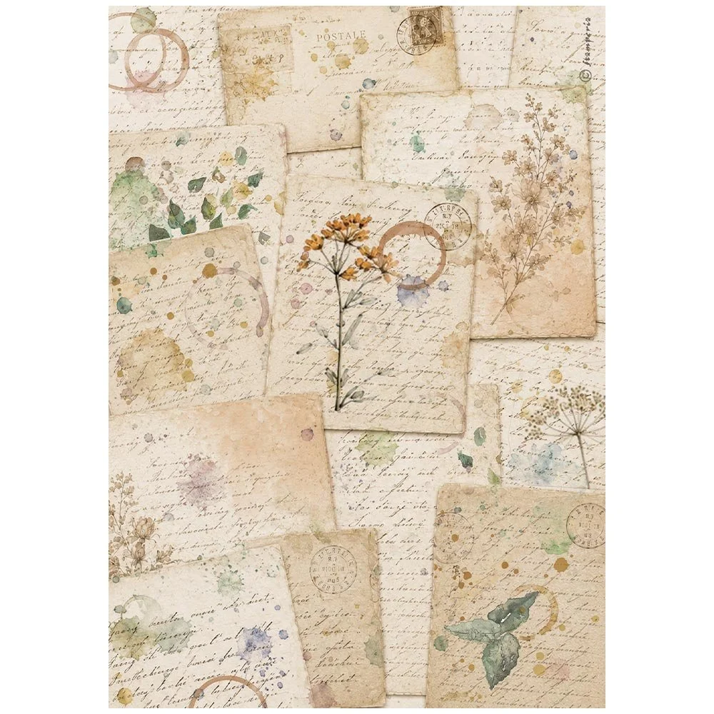 Stamperia - Flowers & Poems - A4 Rice Paper - Botanic Sheets - DFSA41162