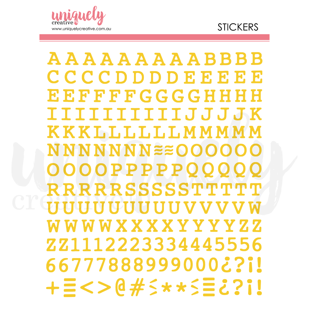 Uniquely Creative - Puffy Gold Alpha Stickers - Uppercase - UCE2230