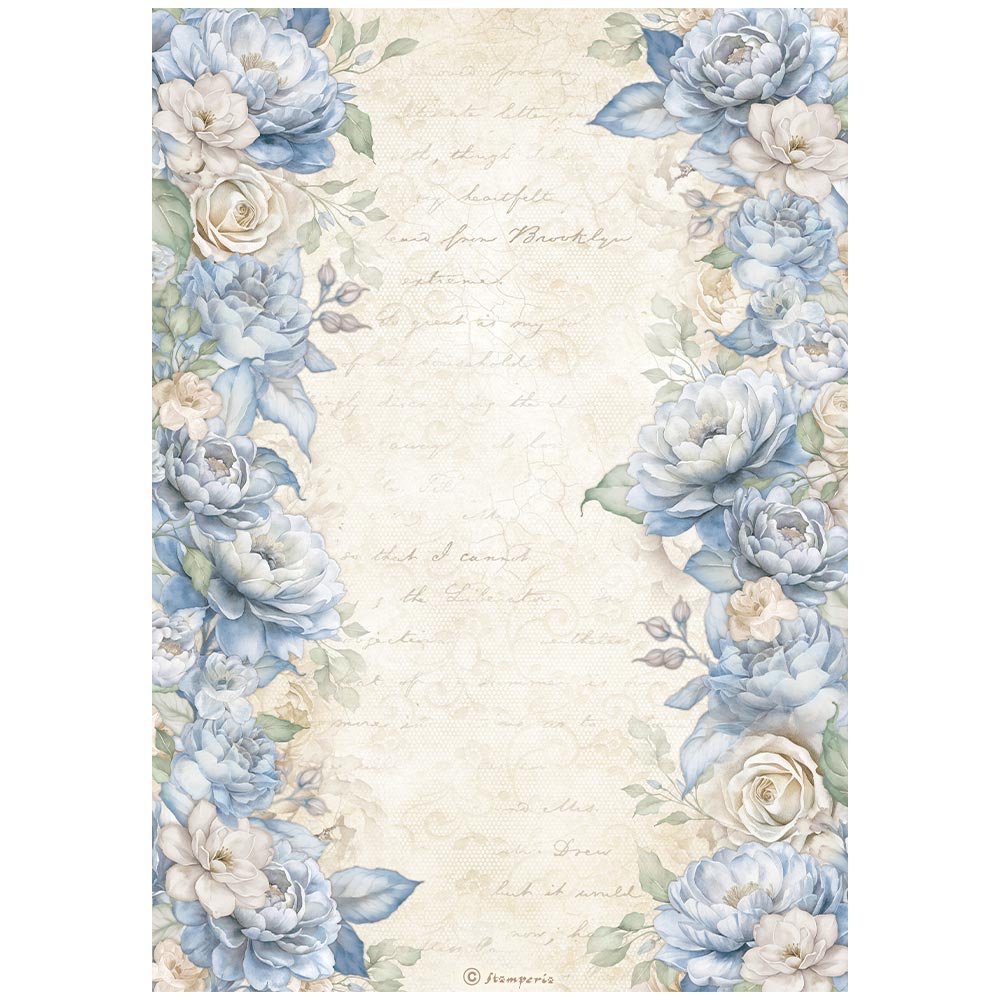 Stamperia - Timeless - A4 Rice Paper - Floral Borders - DFSA41030