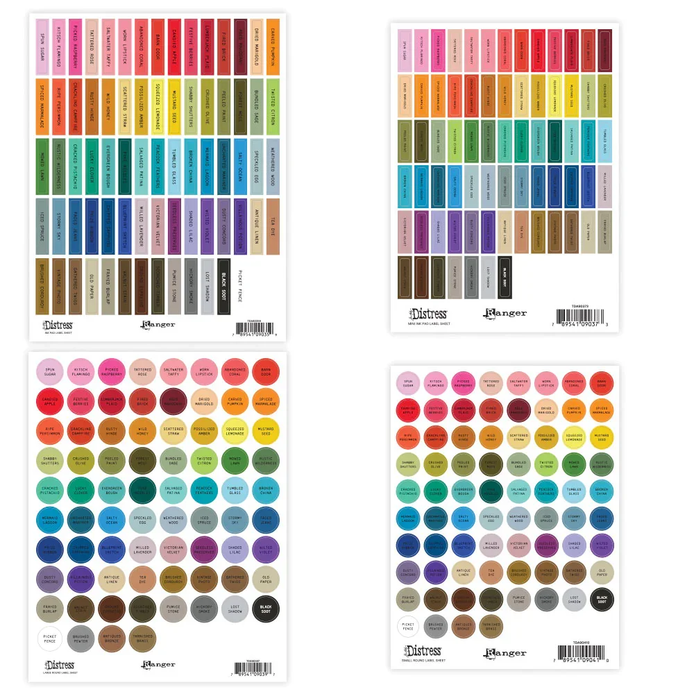 Tim Holtz - Distress Label Assortment Sheets - Black Print - TDA93374