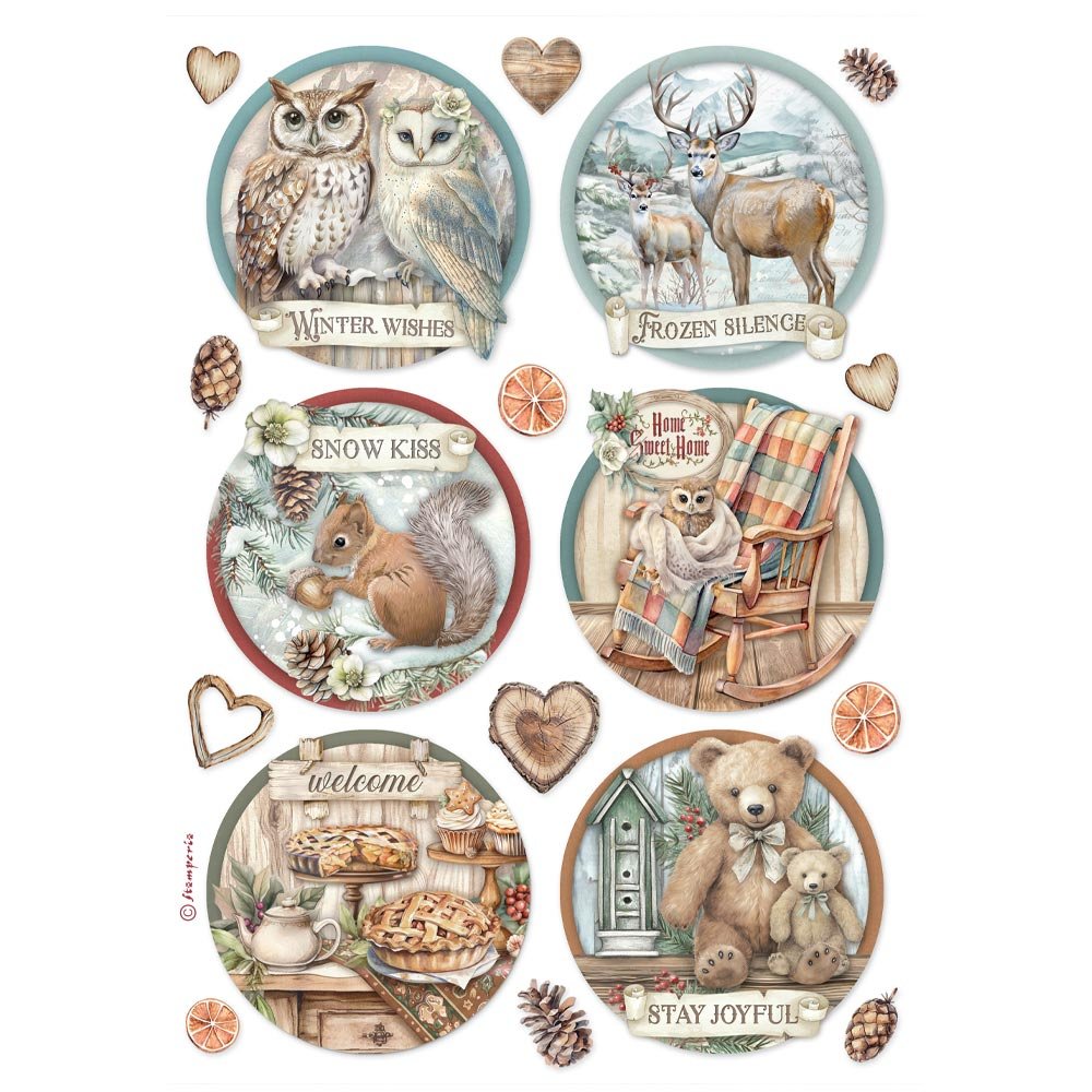 Stamperia - The Owl's House - A4 Rice Paper - 6 Rounds - DFSA41057