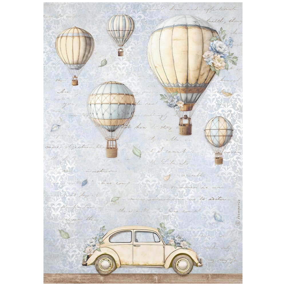 Stamperia - Timeless - A4 Rice Paper - Air Balloons - DFSA41033