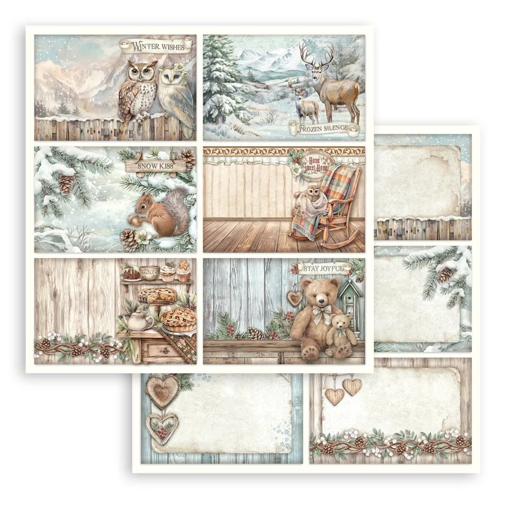 Stamperia - The Owl's House - Scrapbooking Paper - 6 Postcards - SBB1090