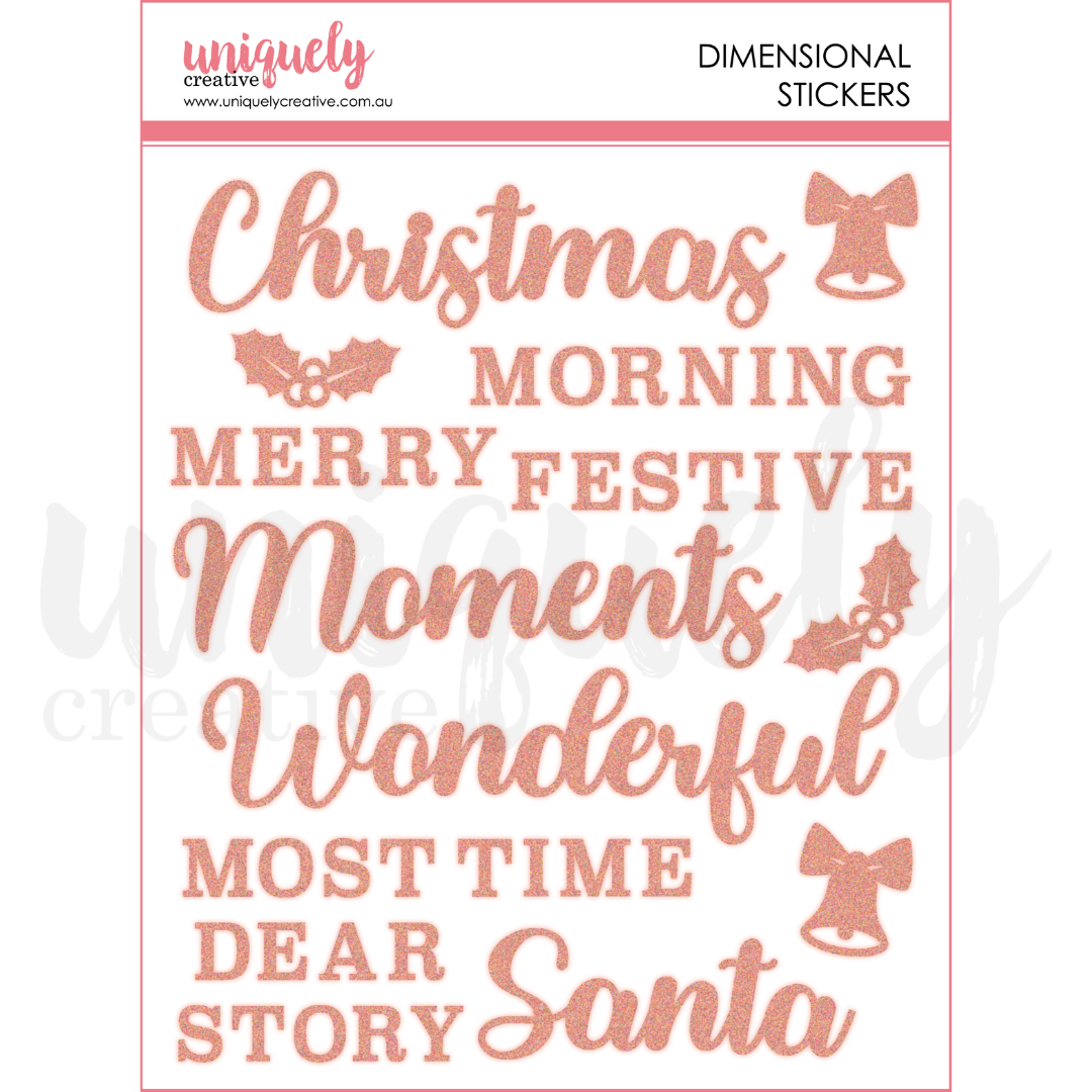 Uniquely Creative - Christmas Keepsakes - Glitter Dimensional Stickers - UCE2241