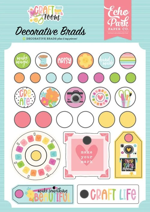 Echo Park - Decorative Brads - Craft Room - CRM492020