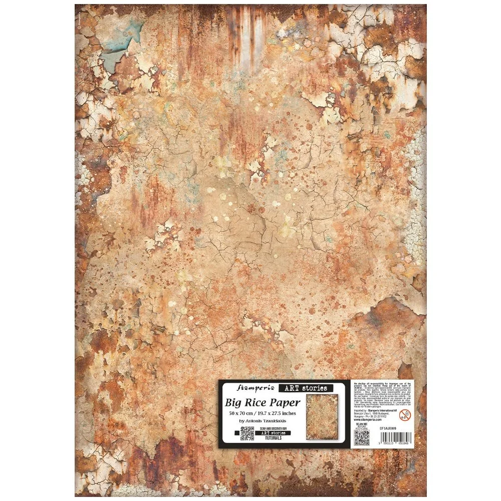 Stamperia - Gardens of Time - Large Rice Paper - 50 x 70cm - Rusty Pattern - DFSAJB009