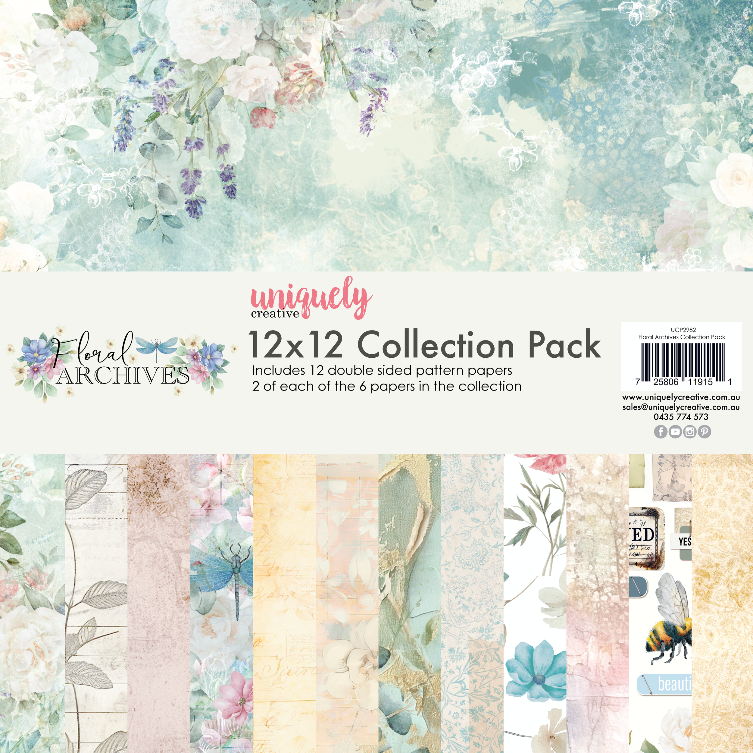 Uniquely Creative - Floral Archives - 12 x 12 Collection Pack - UCP2982