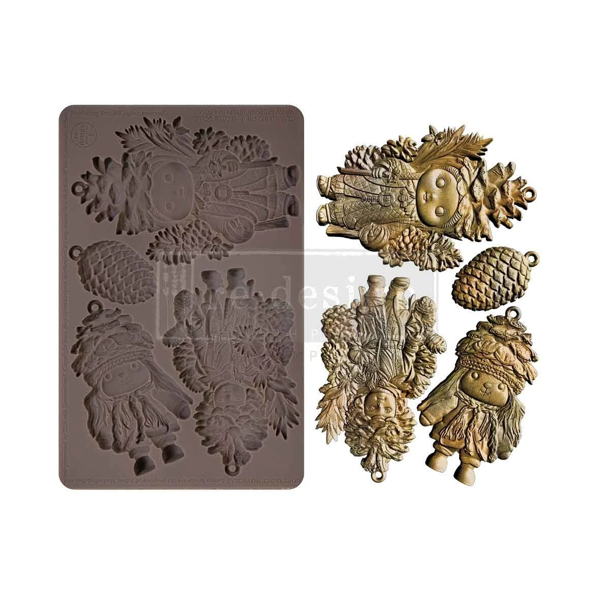 Prima - Decor Moulds - Pinecone Dolls - 5" x 8" x 8mm